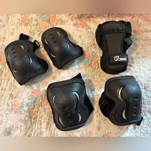 JBM Black Youth Protective Gear Elbow Knee Wrist Pad Set